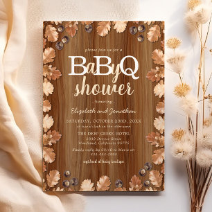 Invitación Bebé Shower de BBQ de Otoño Rústico