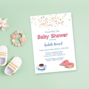 Invitación Bebé Shower de Café y Donas con Sprinkles