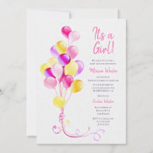 Bebé Shower de Globos Rosas y Amarillos