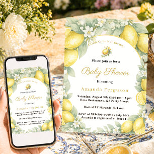 Invitación Bebé Shower de limón cítrico adorable jardín de ve