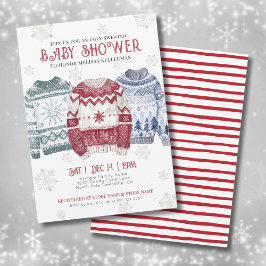 Invitación Bebé Shower de Navidad de Suéter Feo