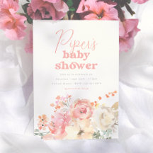 Bebé Shower de Niña Floral Retro