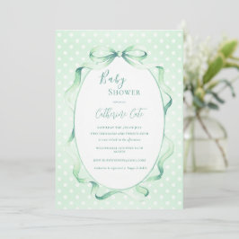 Invitación Bebé Shower Floral Verde Caprichoso
