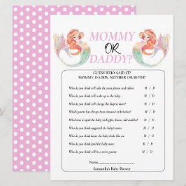 Invitación Bebé Shower Sirena Bajo el mar. Mamá o Papá