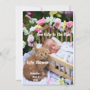 Invitación Bebé sonriente y vibra de gatito feliz