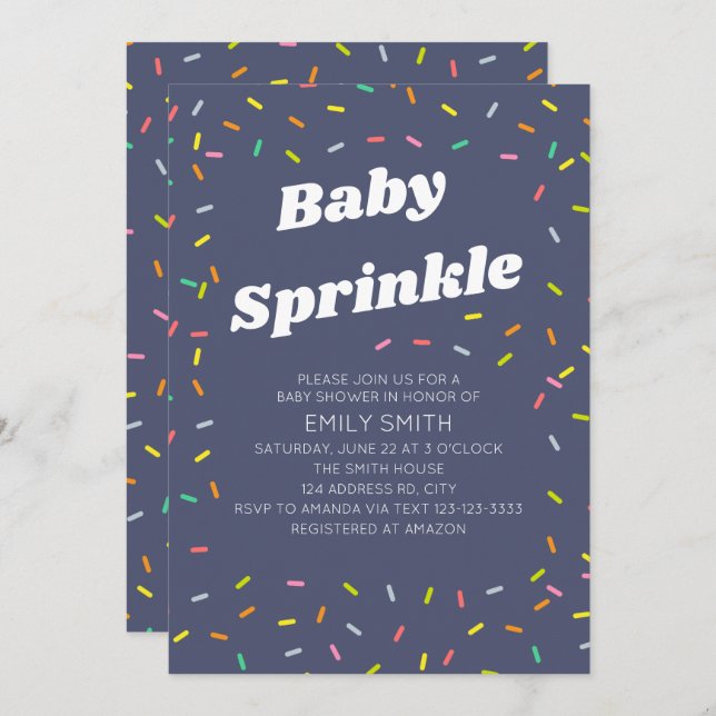 Invitación Bebé Sprinkle (Anverso / Reverso)
