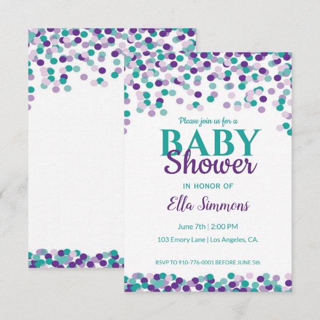Invitación Bebé Sprinkle | BABY SHOWER (Anverso / Reverso)