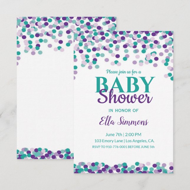 Invitación Bebé Sprinkle | BABY SHOWER (Anverso / Reverso)