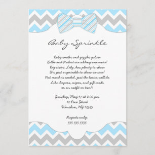 Invitación Bebé Sprinkle Blue Bow ata baby ducha invita