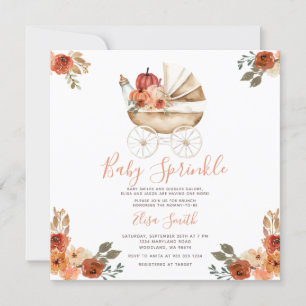 Invitación Bebé Sprinkle Boho Calabaza Baby Shower