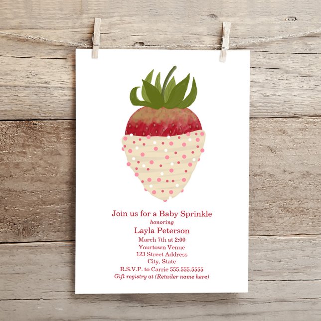 Invitación Bebé Sprinkle Chocolate Fresa Baby Shower (Subido por el creador)