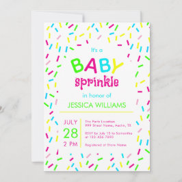 Invitación Bebé Sprinkle Colorful Rainbow Sprinkower