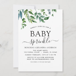 Invitación Bebé Sprinkle Ducha Verdor Botánico