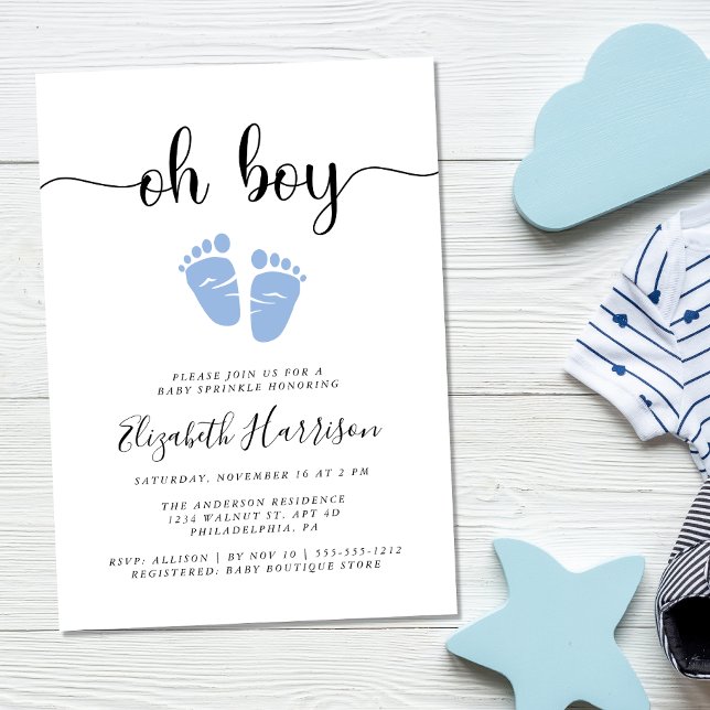 Invitación Bebé Sprinkle Oh Boy Blue (Subido por el creador)