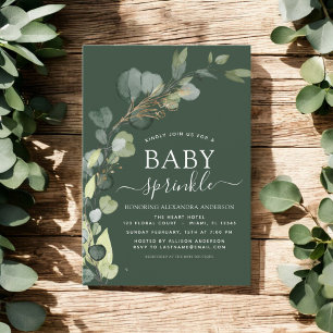Invitación Bebé Sprinkle Shower Greeneration Eucalyptus Green