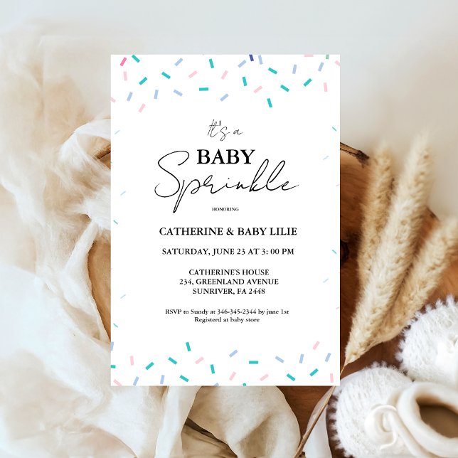 Invitación Bebé Sprinkles Sexo Baby Shower neutral (Subido por el creador)