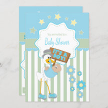 Bebé Stork Baby Boy Shower