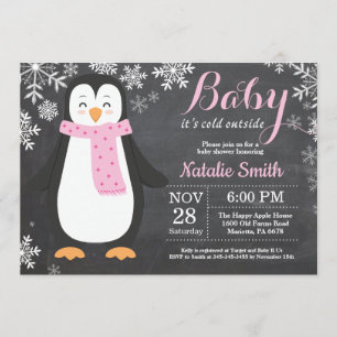 Invitación Bebé su chica exterior frío Baby Shower del
