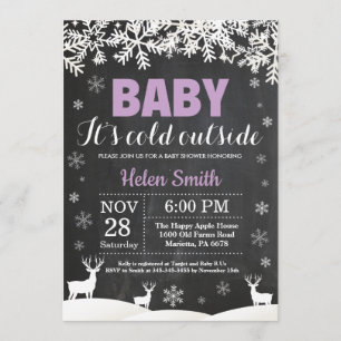 Invitación Bebé su chica exterior frío Baby Shower del