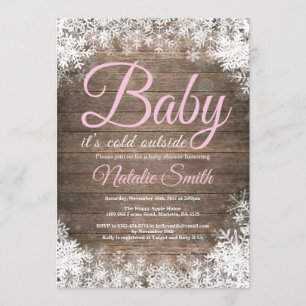 Invitación Bebé su copo de nieve exterior frío Baby Shower