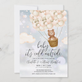 Invitación Bebé su frío Teddy Bear Baby Shower de invierno