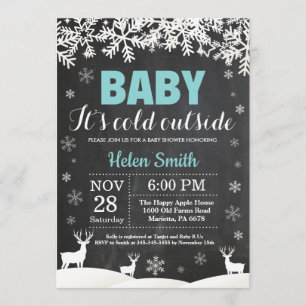 Invitación Bebé su invierno exterior frío Baby Shower de los