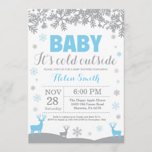 Invitación Bebé su muchacho exterior frío Baby Shower de los