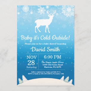 Invitación Bebé su muchacho exterior frío Baby Shower de los
