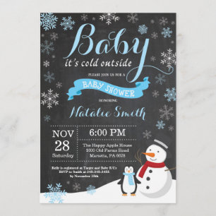 Invitación Bebé su muchacho exterior frío Baby Shower del