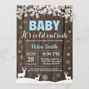 Invitación Bebé su muchacho exterior frío Baby Shower del