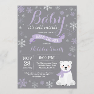 Invitación Bebé su rosa exterior frío de Baby Shower del