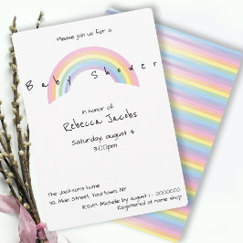 Invitación Bebé suave con arco iris