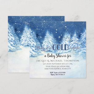 Invitación Bebé sus árboles exteriores fríos Baby Shower