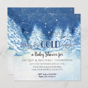 Invitación Bebé sus árboles exteriores fríos Baby Shower