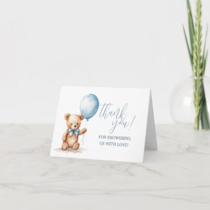 Invitación Bebé Teddy Oso Con Globo