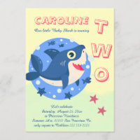 Bebé tiburón bebé de segundo cumpleaños bajo el am