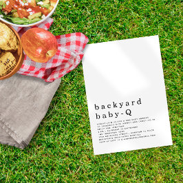 Invitación Bebé trasero minimalista Q BBQ Shower