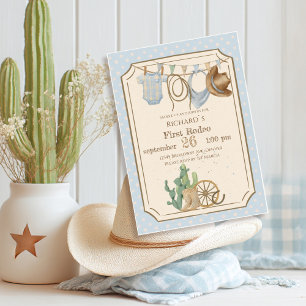 Invitación Bebé Vaquero del Salvaje Oeste Cumpleaños 1