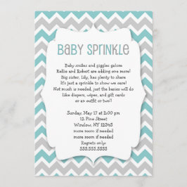 Invitación Bebé verde azulado Sprinkle / ducha de bebé de gén