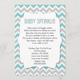 Invitación Bebé verde azulado Sprinkle / ducha de bebé de gén