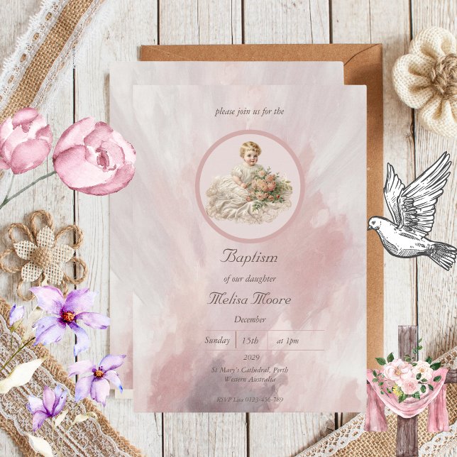 Invitación Bebé vintage Baptismo (Subido por el creador)