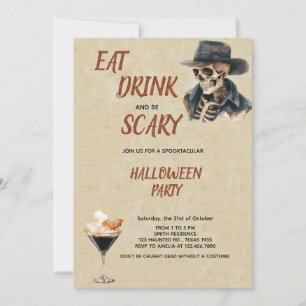 Invitación Bebe y asusta fiesta de Halloween
