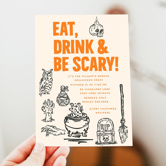 Invitación Bebe y asusta fiesta de Halloween para adultos (Subido por el creador)