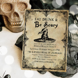 Invitación Bebe y asusta fiesta de Halloween para adultos gót