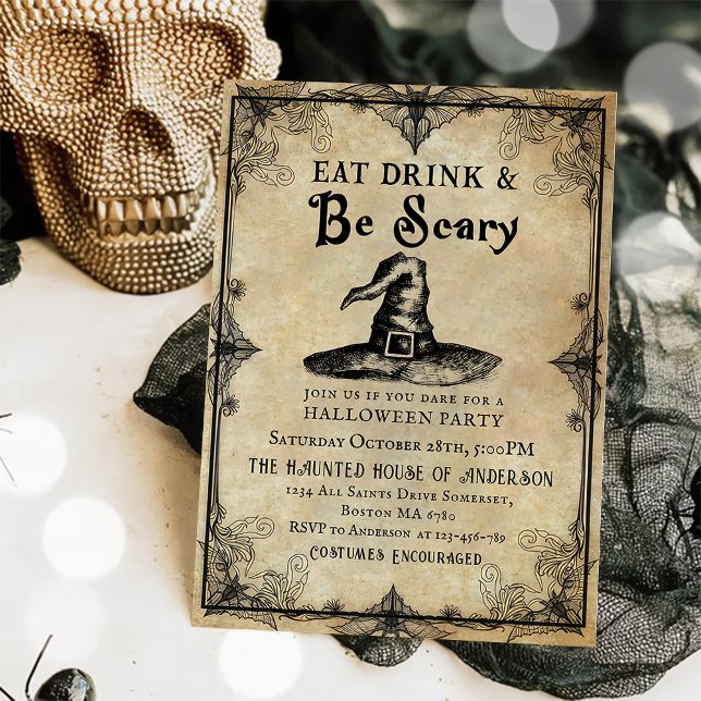 Invitación Bebe y asusta fiesta de Halloween para adultos gót (Subido por el creador)