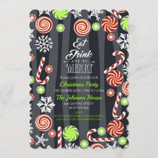 Invitación Bebe y come delicioso dulce de nieve de Navidad
