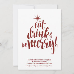 Invitación Bebe y sé feliz fiesta de Navidad