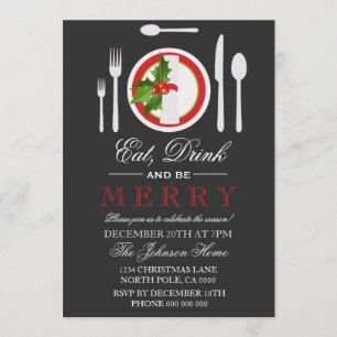 Invitación Bebe y sé feliz fiesta de Navidad