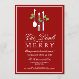 Invitación Bebe y sé feliz fiesta de Navidad