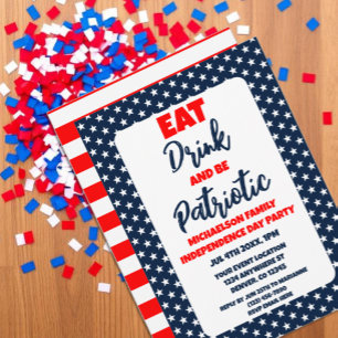 Invitación Bebe y sé patriótico el 4 de julio